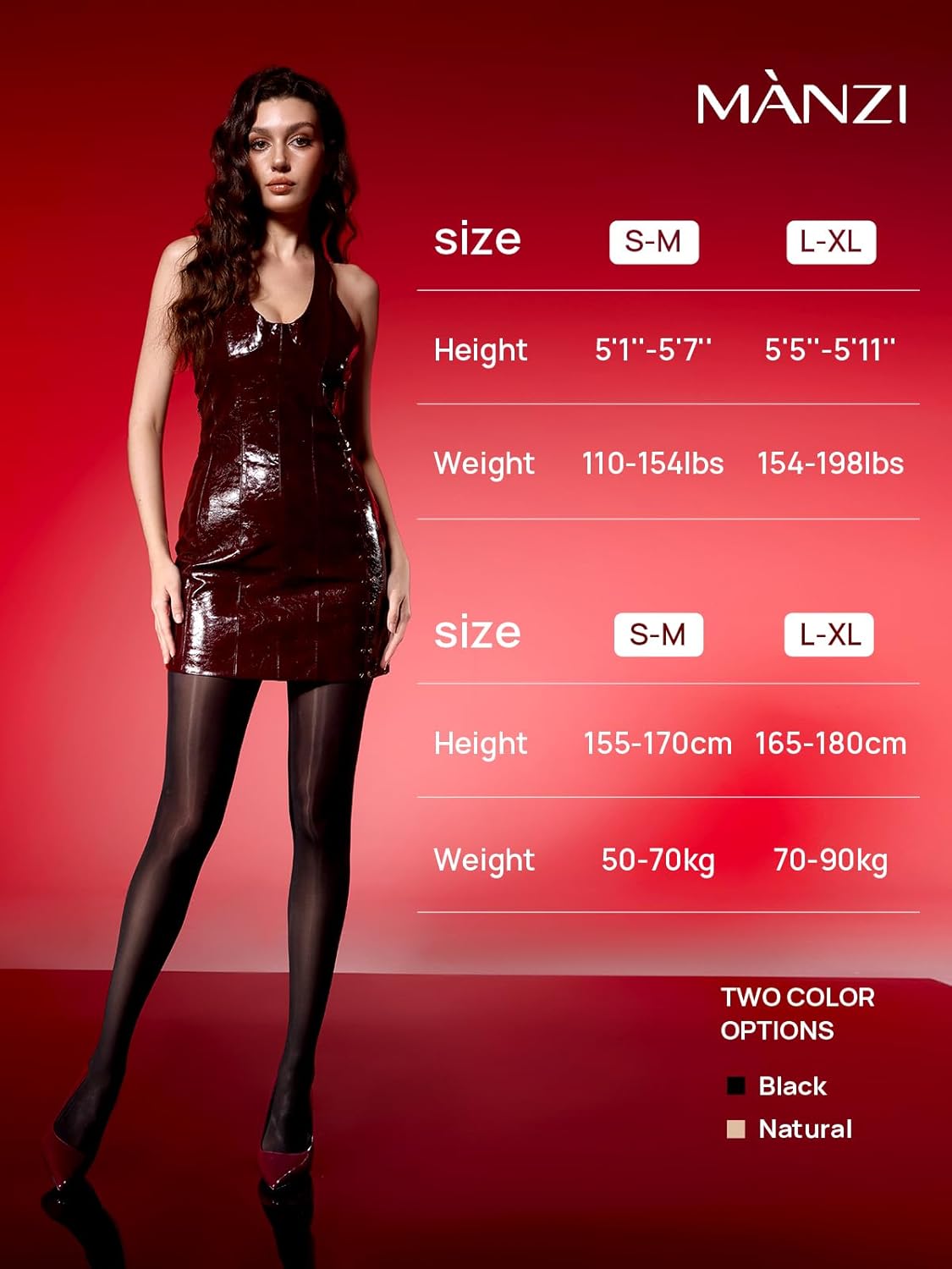 MANZI 2 Pairs Shiny Pantyhose for Women Open Crotch Shimmer Tights 20 Denier - Image 7