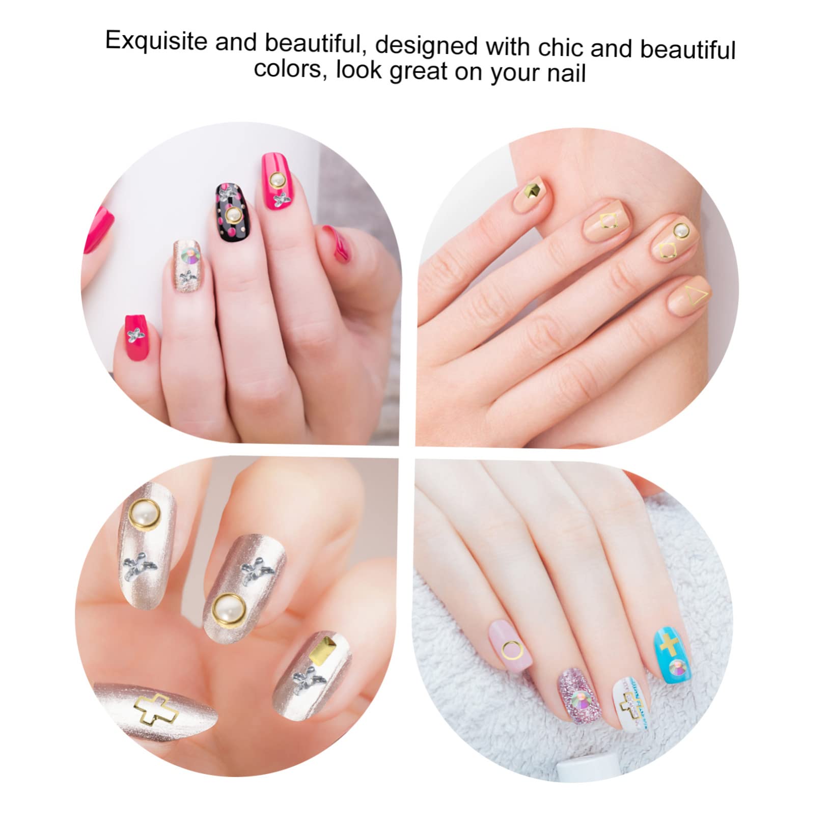 CALLARON 3 Set Decorazioni Per Unghie Set Per Nail Art Gioielli Per Manicure Facili Applicare Per Salon E Te 9 Scatole*3