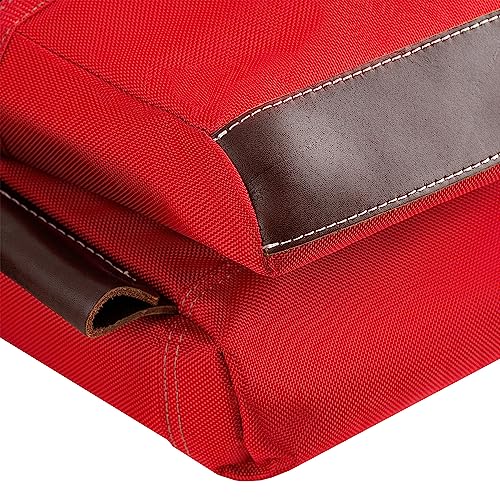 Bucket Boss Leather Hyrbid Tool Belt With Suspenders In Red, 55505-Rd #TOP5
