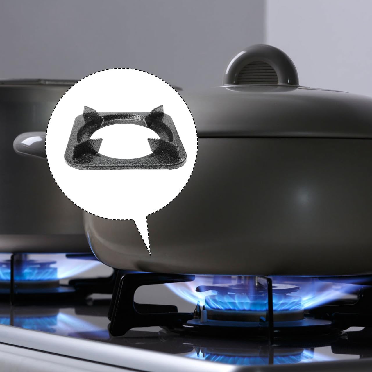 COLLBATH Gusseisen Wokring Gasherd Ständer Herdhalterung Rutschfeste Topfstütze Für Kleine Töpfe Effizientes Kochen Und Wärmeverteilung