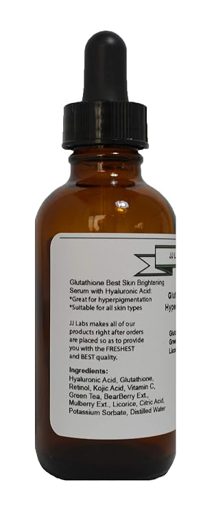 Glutathione Best Skin Brightening, Anti Aging Serum with Hyaluronic Acid (1.2oz)