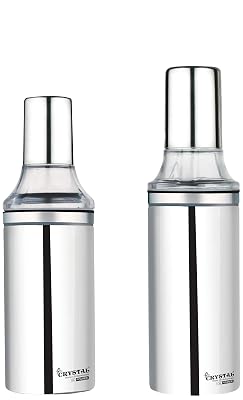 Crystal Stainless Steel Oil Pourer/Dispenser, 500 Ml, Silver Stainless Steel Oil Pourer/Dispenser, 750 Ml, Silver