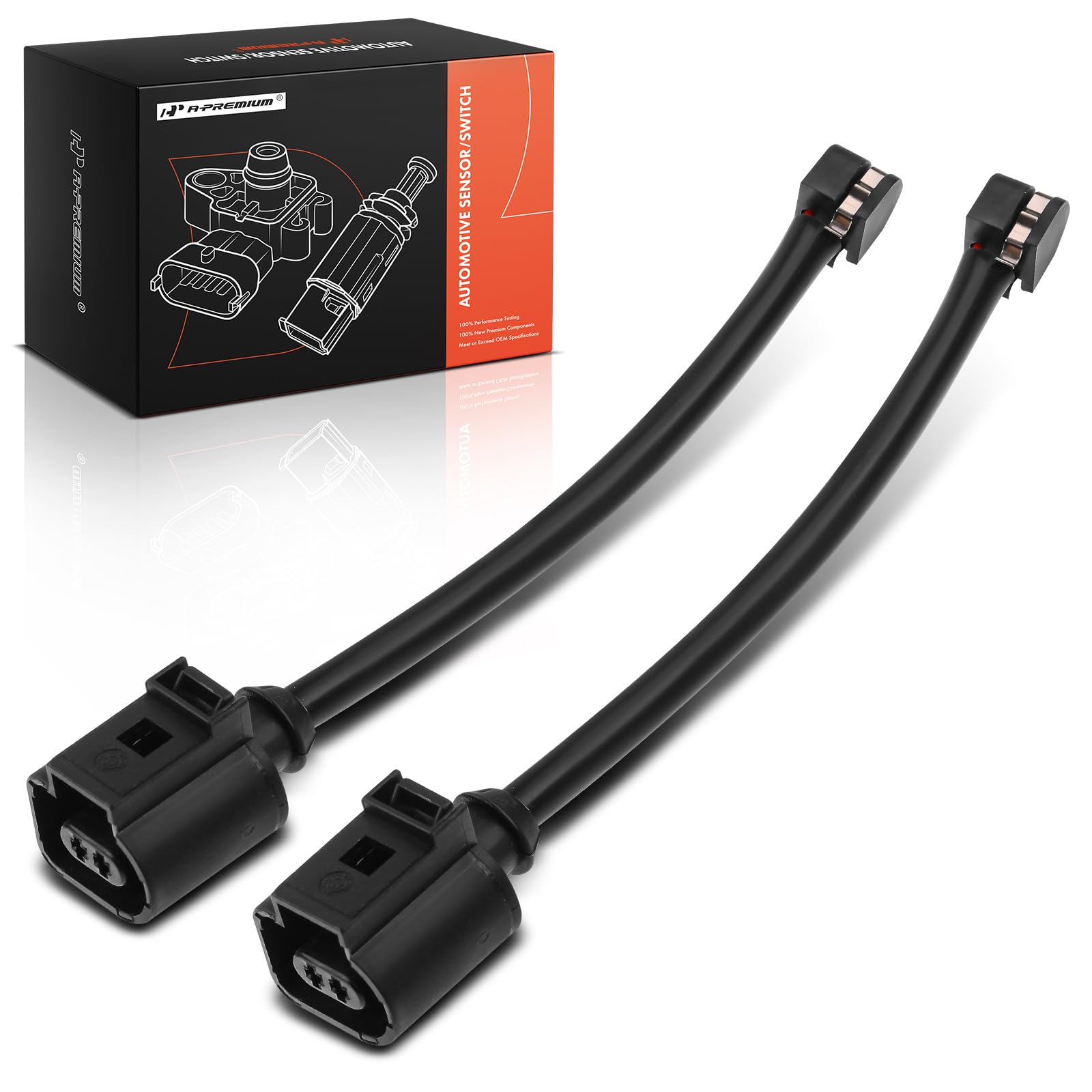 A-Premium Rear Disc Brake Pad Wear Sensors Compatible with Volkswagen Touareg 2011-2014, Porsche Cayenne 2011-2016, Panamera 2010-2014, 2-PC Set