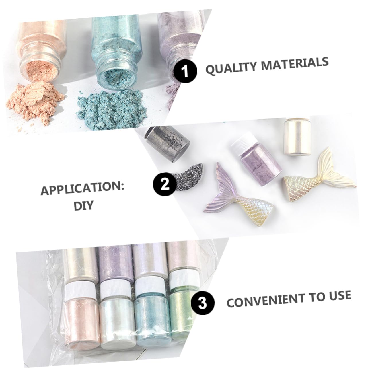 TEHAUX 18piezas Mica Para Colorantes De Pigmentos Brillantes Para Manualidades y Cosméticos Asombrosos Para Proyectos De