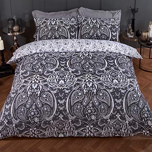 Dreamscene Butterfly Damask - Juego de Funda nórdica y Funda de Almohada para Cama de Matrimonio, diseño de Mandala
