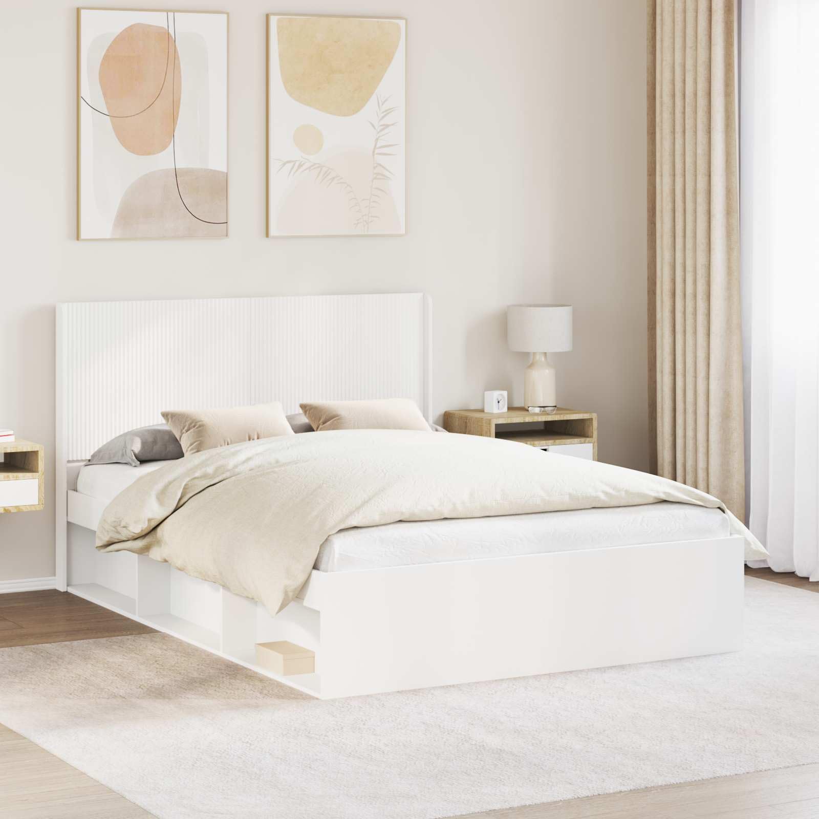 SYDE Tête de lit blanche en bois élaboré