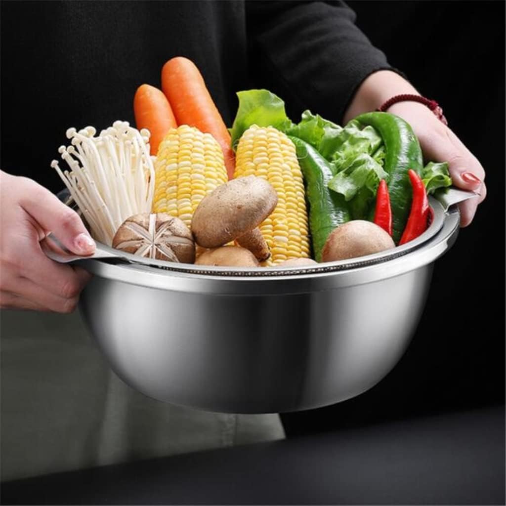 Drainage Basket Stainless Steel Dishwashing Basin Filter Draining Panning Rice Washing Sieve