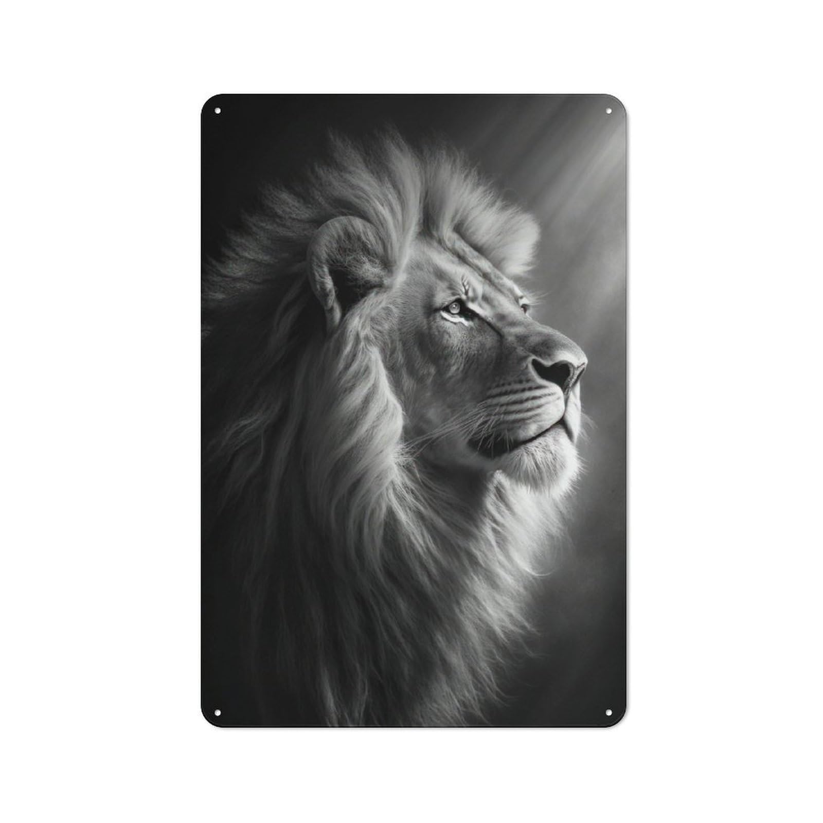 Junmoney Lion Light Vintage Metal Plaque 30X20cm For Guest Room Or Hallway, A Decorative Christmas Gift For Guest Room Decorators
