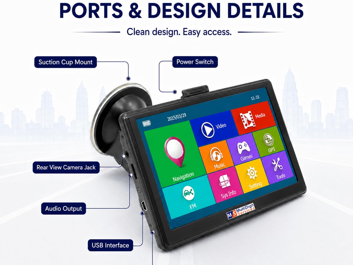 MS Drive - Navegador por satélite para coches del Reino Unido, pantalla táctil de 7 pulgadas, navegación GPS para camiones HGV, 8 GB de almacenamiento, sistema operativo Windows, tu mejor compañero de