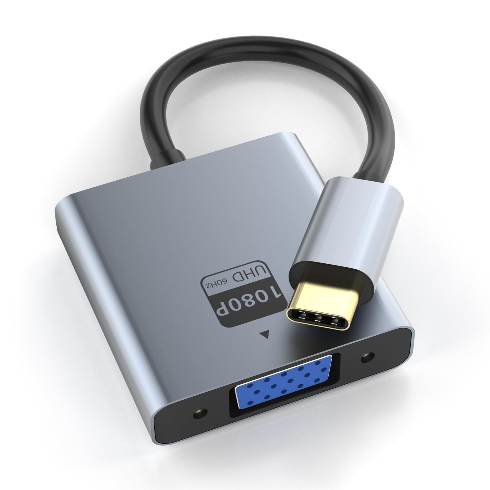 Cyberguys! VGA to USB C Adapter, Type-C to VGA Female Video Converter Supports 1080P@60Hz, Plug & Play, Compact & Durable, Compatible with MacBook, Dell, HP, Chromebook, iPad Pro & More, No Audio