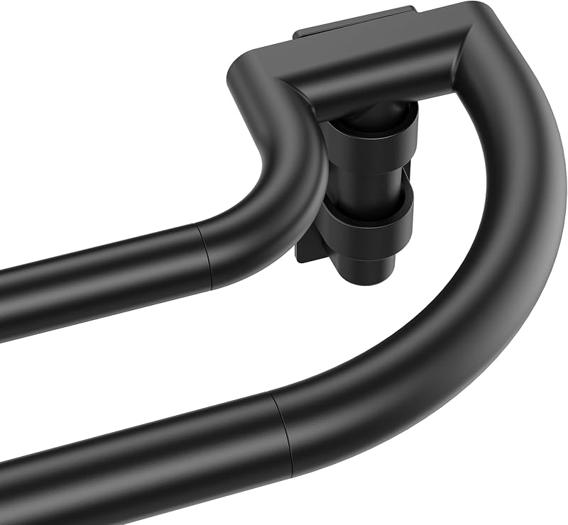 ENJOYBASICS 48-84" Double Curtain Rod for Blackout, Quick Release, Black | Heavy Duty Rod, Maximum Light Blocking & Heat Insulation, Flexibly Adjustable Length, No Sagging, Easy to Install & Remove