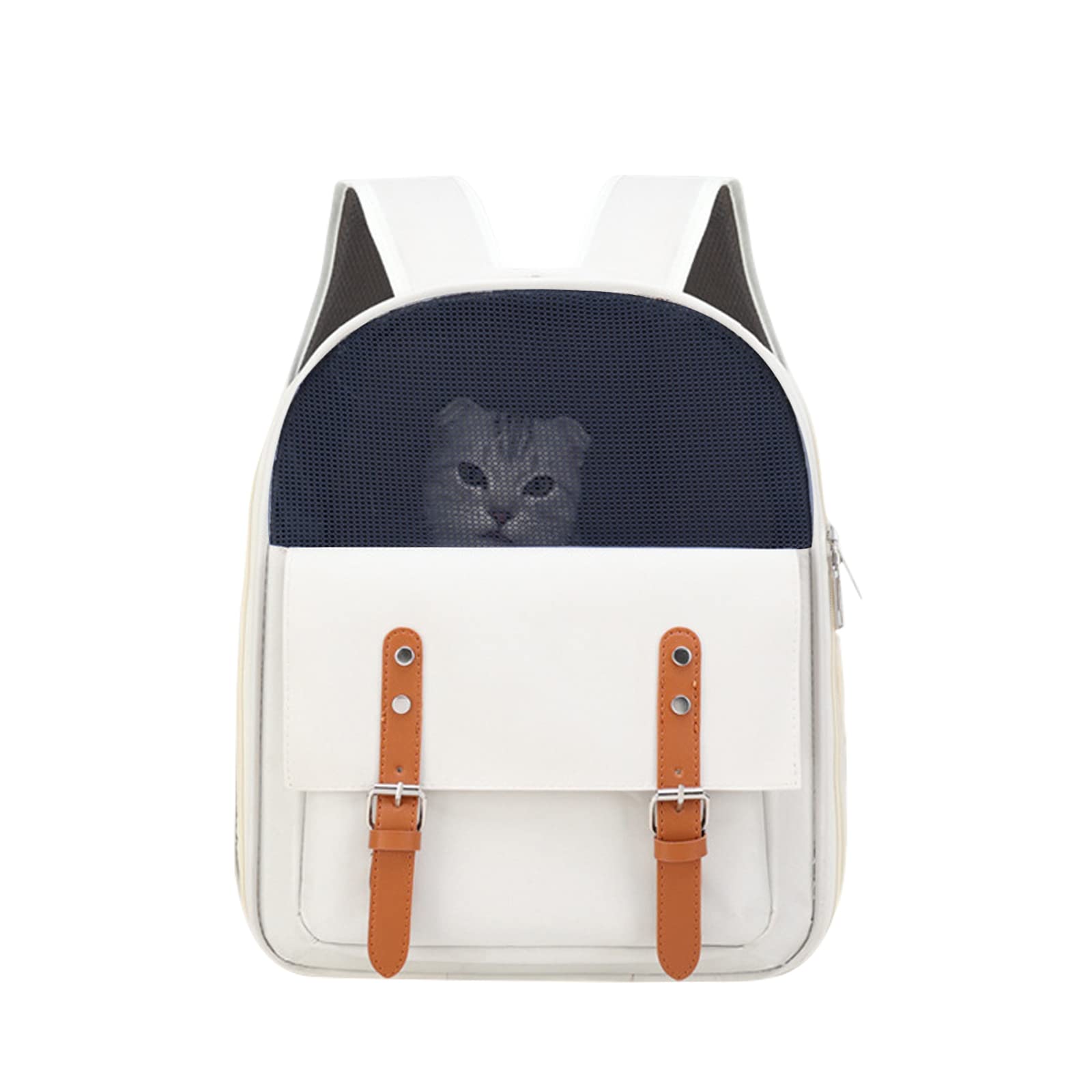 PETCUTE Zaino per Cani Gatti,Trasportino Zaino Porta Cane con Design Ventilato,Tappetino Rimovibile,Borsa Trasporto Morbido per Animali,Zaino Per Animali Domestici con Cintura di Sicurezza Interna