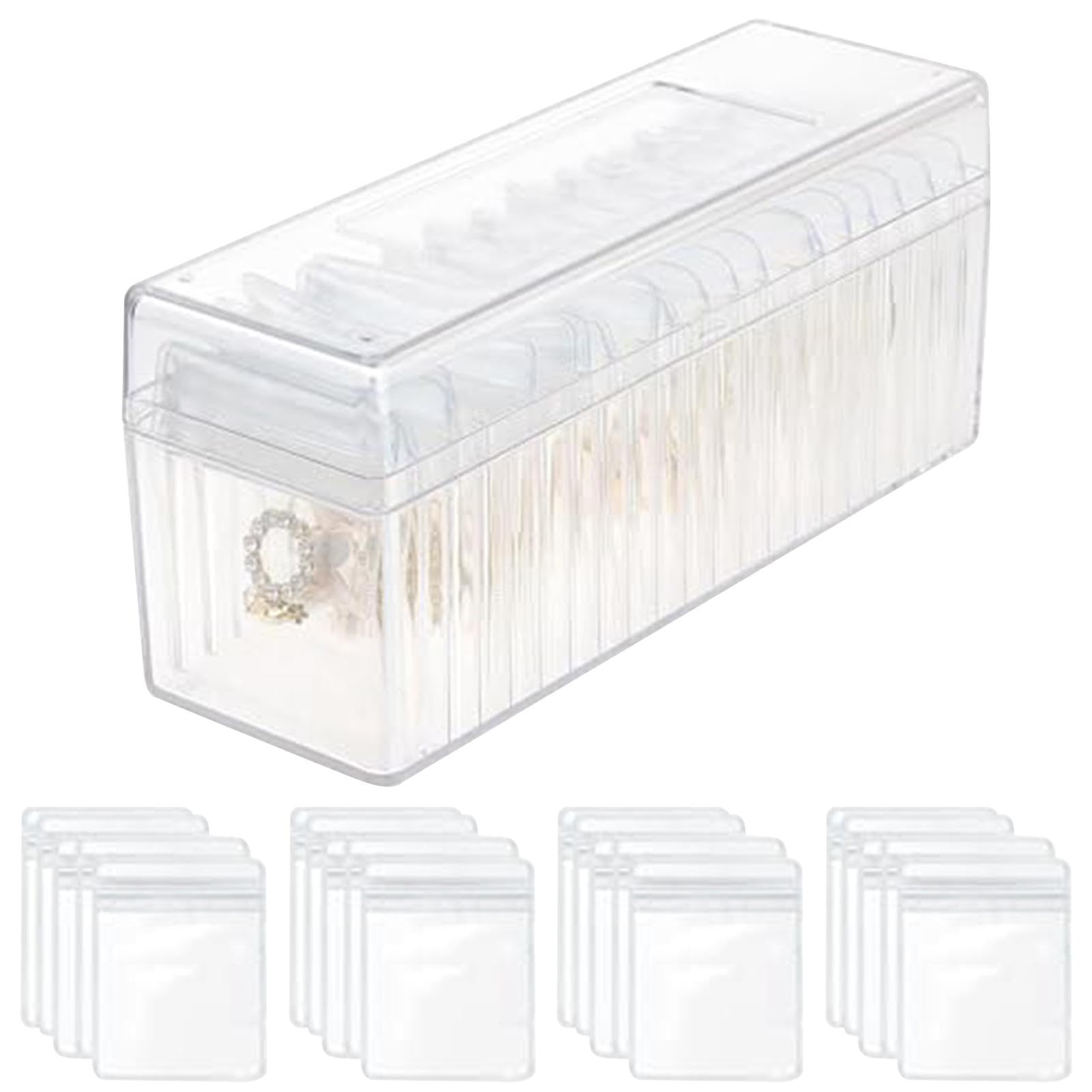 Boîte à bijoux transparente et organisateur de bijoux en acrylique avec pochette anti-oxydation