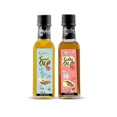 Nutriorg Organic Flaxseed Oil & Castor Oil, 100 Ml (Pack Of 2)
