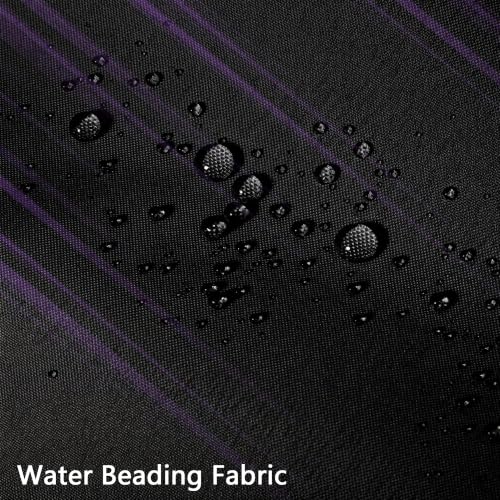 Image of AAtter Purple and Black Ombre Shower Curtain 60x72 Inch, Dark Gothic Aesthetic Polyester Fabric Bathroom Decor with 12 Hooks, Moody Abstract Striped Bathtub Set
