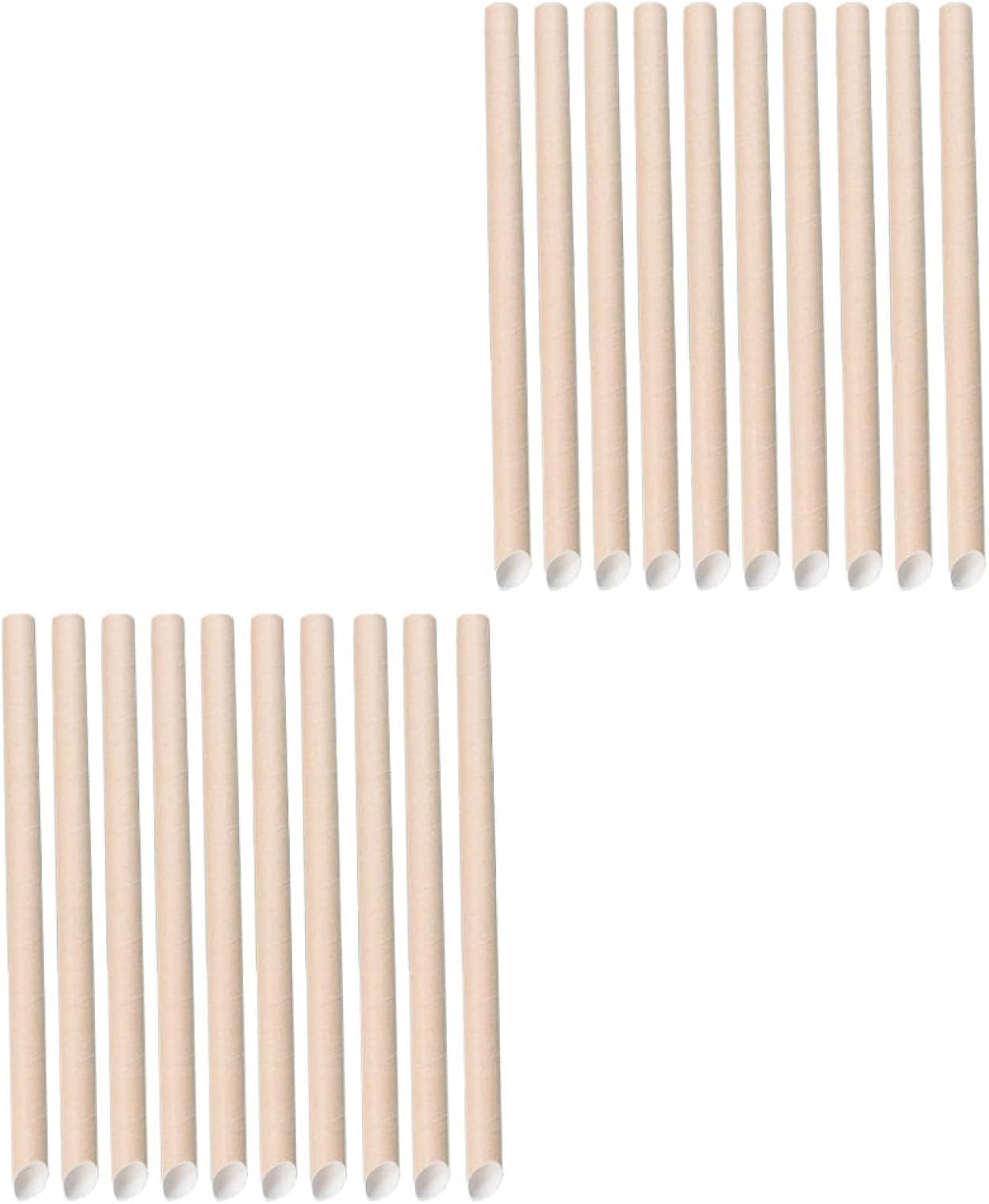 MAGICLULU Pulp Paper Straws 100pcs Disposable Beverage Paper Straws 12×200mm Individually Wrapped for Household Drinking and Juice