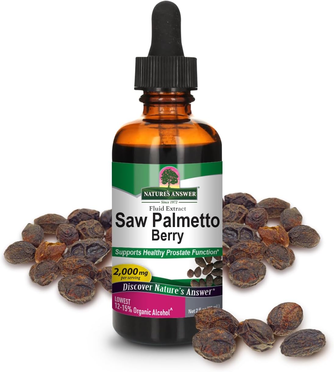 Natures' Answer Saw Palmetto Berry with Organic Alcohol, 2-Fluid Ounces (Packaging May Vary)
