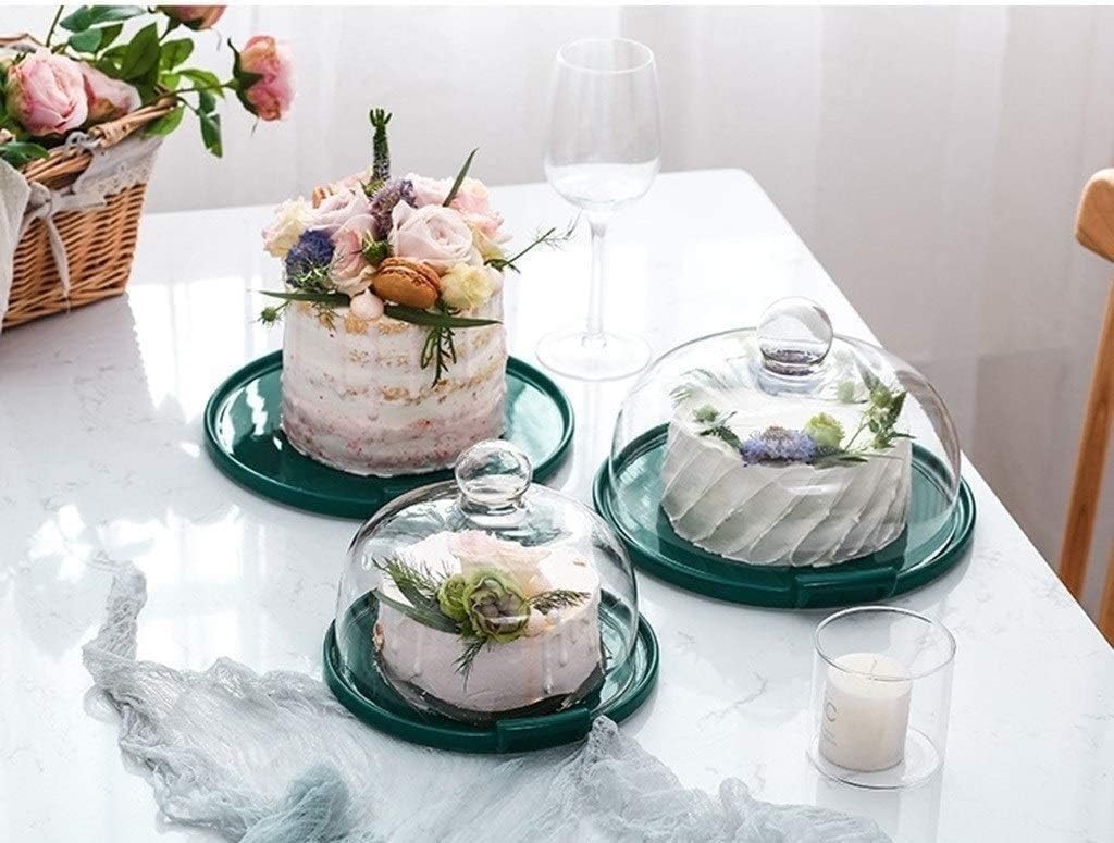 Chip Dip Server Ceramic Cake Box Double Handle Pastry Salad Tray Glass Sandwich Cheese Dome (Color : 21.521.515cm) (21.5 * 21.5 * 15cm) (21.5 * 21.5 * 15cm)