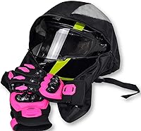 Vista 5 de Mochila para casco de motocicleta, bolsa de almacenamiento compacta y ligera con gran capacidad de 28L