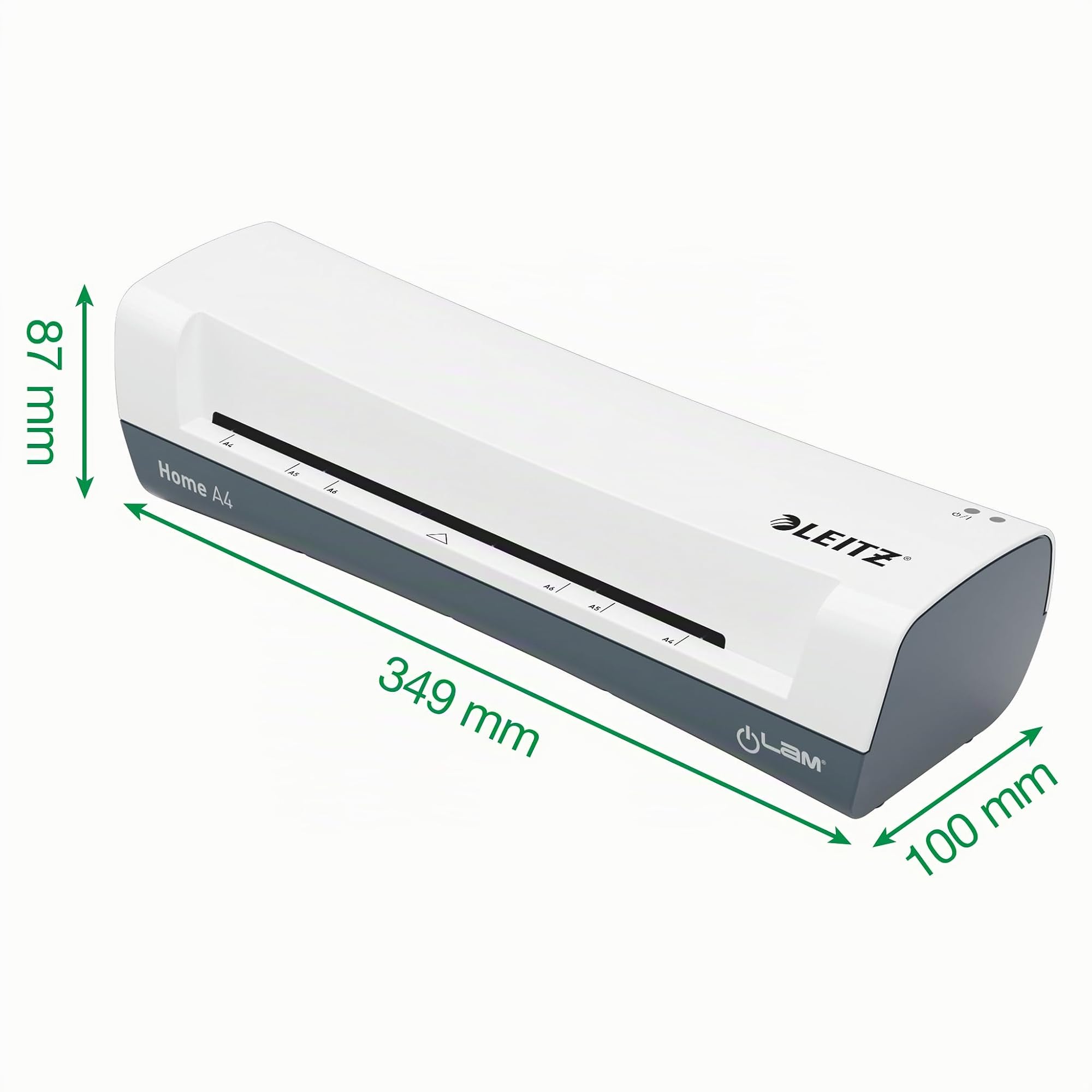 Leitz iLAM Home 74200000 - Set plastificatrice A4 + laminatrice a caldo A4 80 mic, confezione da 100 pezzi, per plastificatrice da 75 a 125 micron, tempo di riscaldamento di 3 minuti, colore bianco