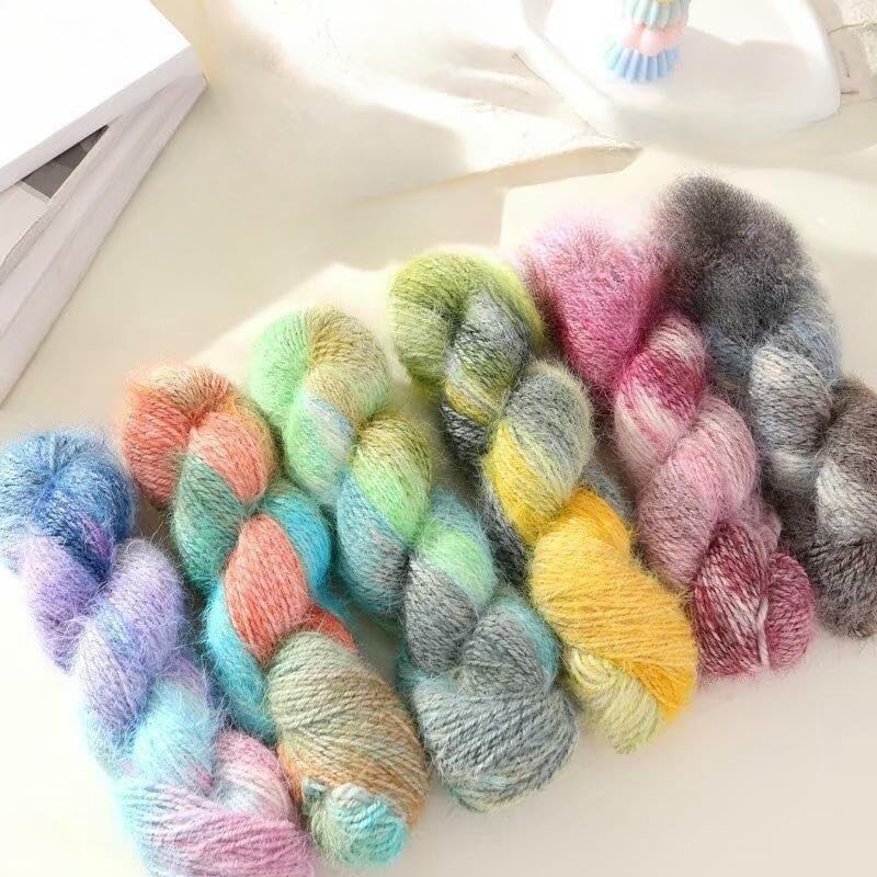 Hilo de Lana Degradado 4x100 g, Ideal para Tejer a Mano, para Tejer Bufandas, suéteres, Gorros, Mantas y decoración del hogar
