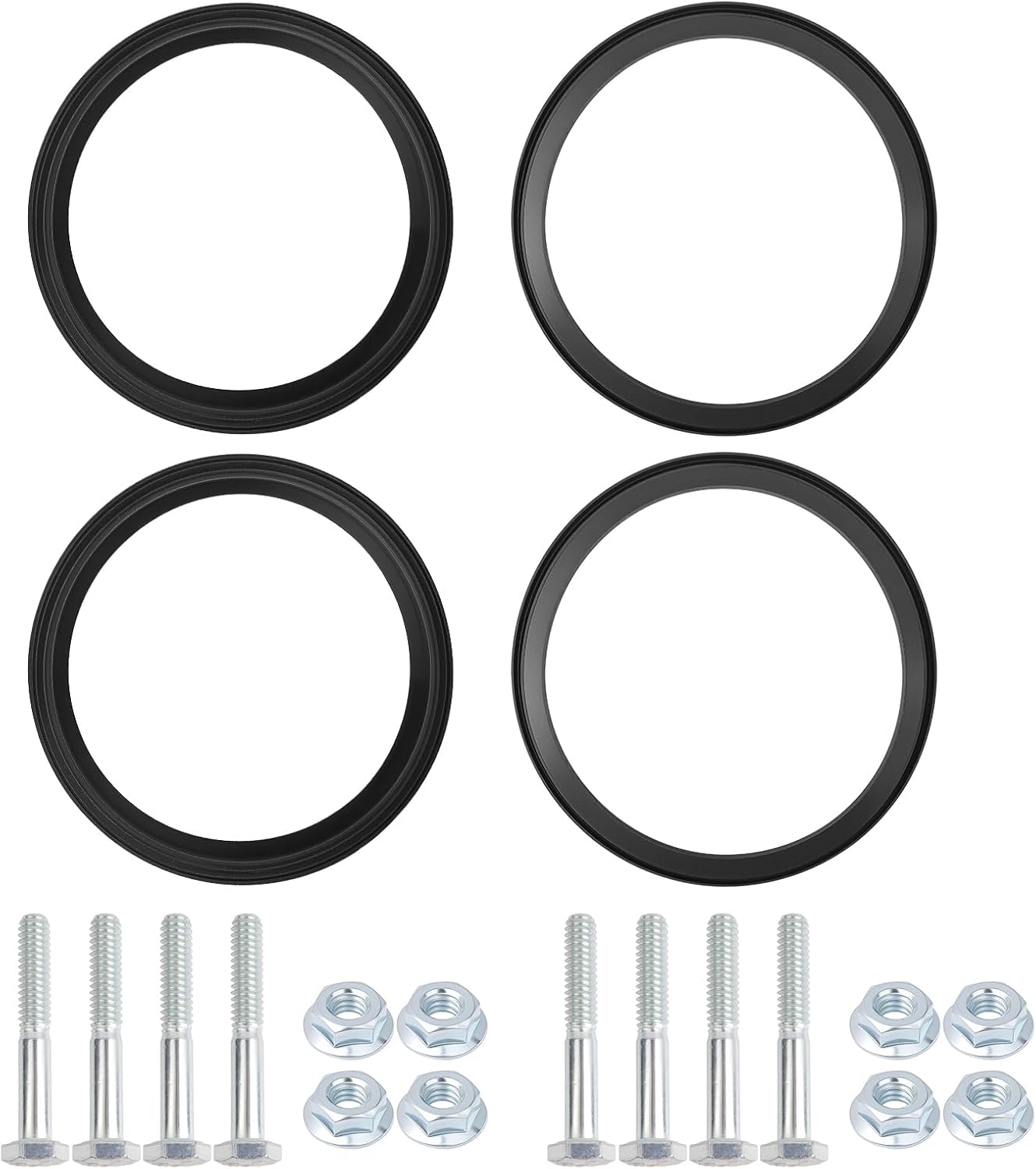 4PCS 39227 3 Inch RV Waste Valve Seal Kit, Sewer Valve Seal Kit, for Lasalle Bristol Standard 3" RV Sewage Valves, Replacement Rubber Gasket with Bolts & Nuts for Black Water Drain Valves