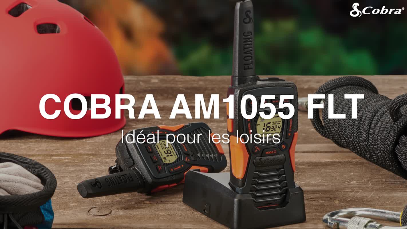 Radio CB Cobra AM1055 FLT Pack De 2 - Portée 12km, Étanche IPX7, Flottante
