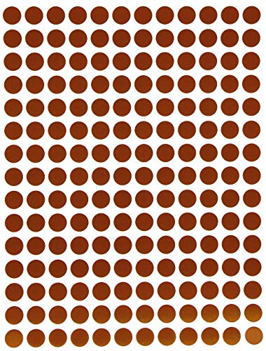Small Dot Stickers ¼” inch 8mm (5/16) - 2700 Pack, Colored Dots in Brown