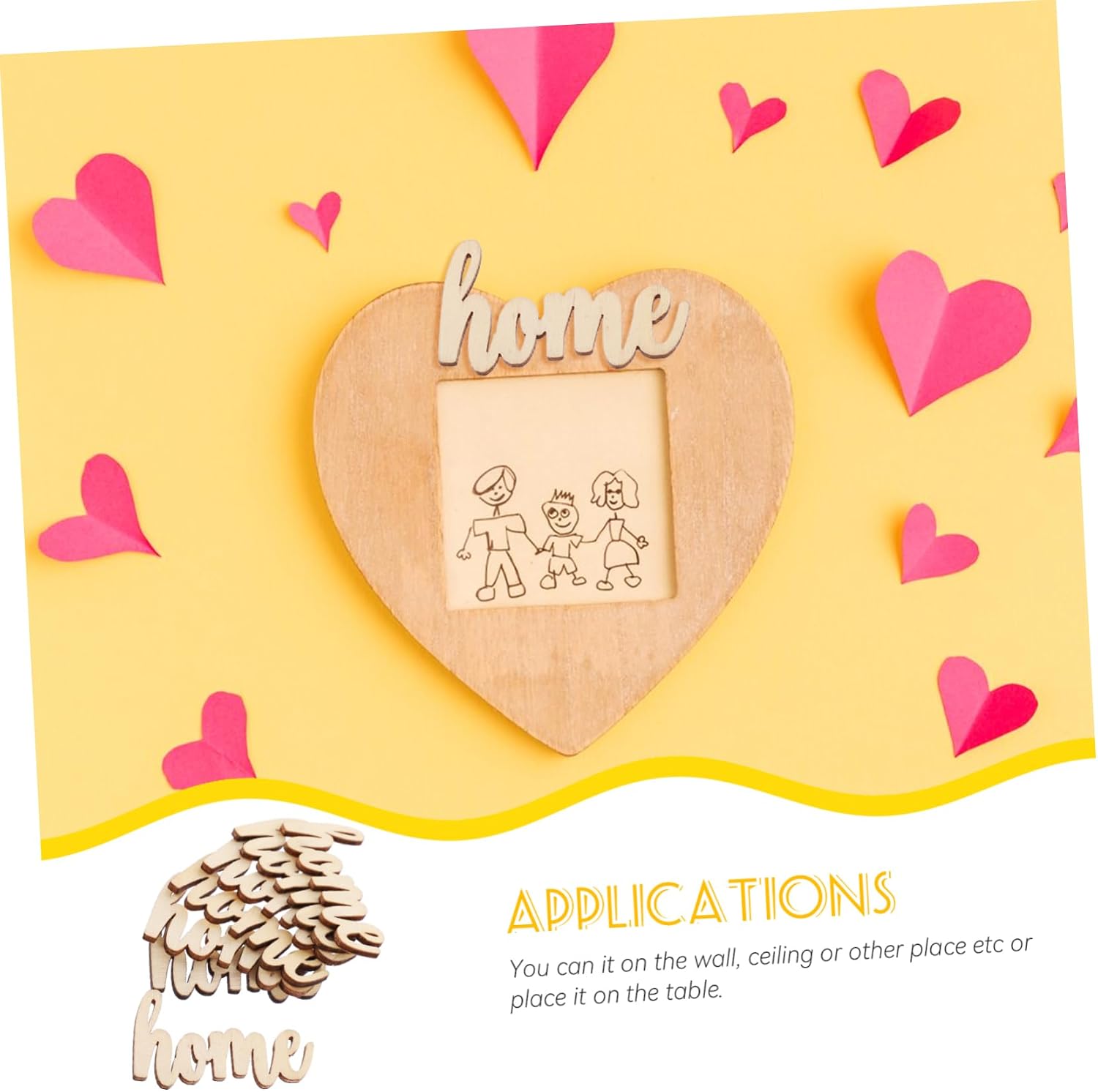 Wedding Decor Wood Pieces 15pcs Unfinished Hollow Wood Prop image 3
