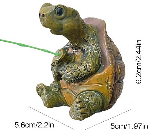 Miniatura 3 de Banax Encantadora estatua de pesca de tortuga de resina, estatua de tortugas hechas a mano para decoración de jardín al aire libre, patio y