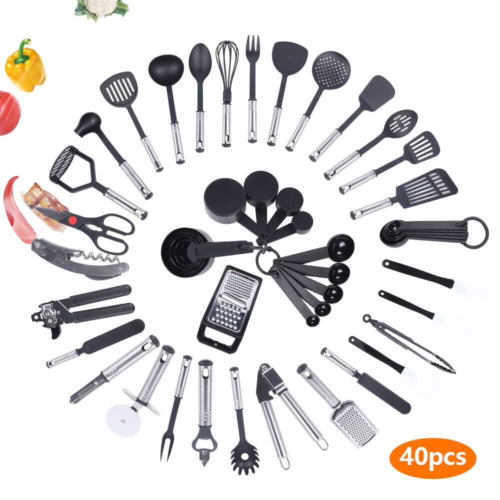Lot de 40 ustensiles de cuisine, ustensiles de cuisine, ustensiles de cuisine, ustensiles de cuisine, ustensiles de cuisine, ensemble de couverts