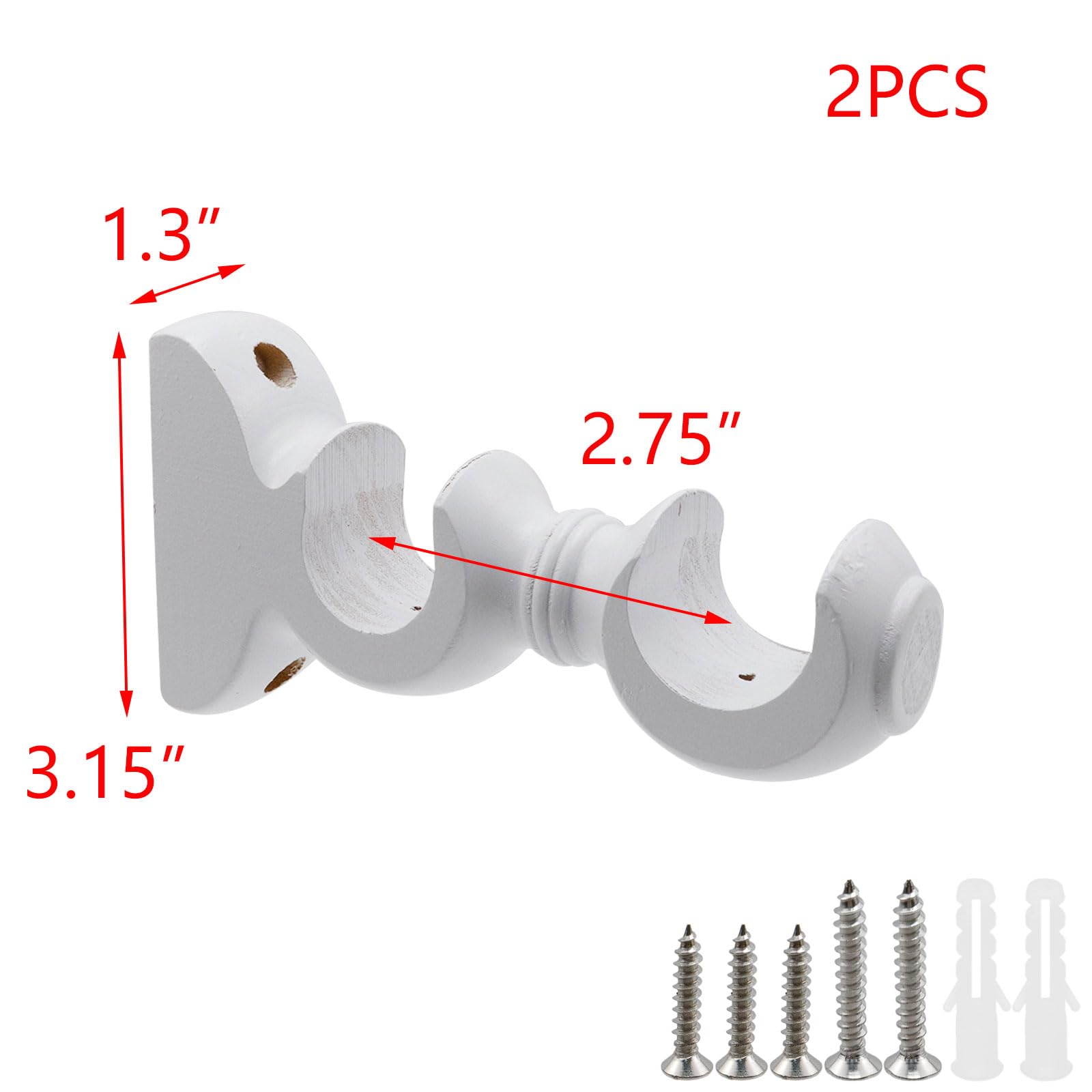 2er Set Gardinenstangen-Halter Aus Holz (dunkelbraun) – Wand- Oder Deckenmontage, Für Stangen Bis 29 Mm Durchmesser