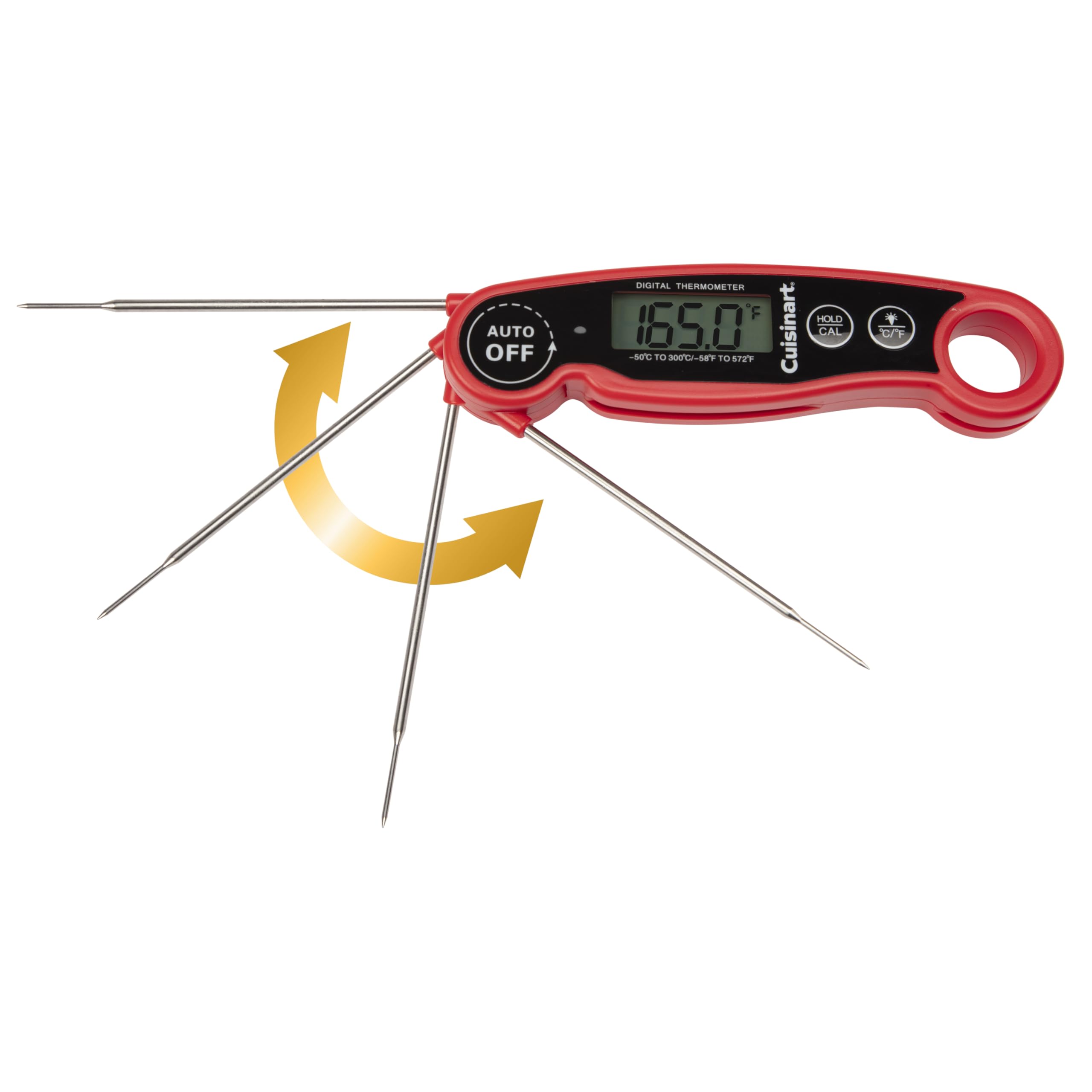 Cuisinart Termometro digitale LCD a lettura diretta, termometro per carne impermeabile per casa e barbecue, termometro digitale per griglia con calibrazione e retroilluminazione, gadget per la casa
