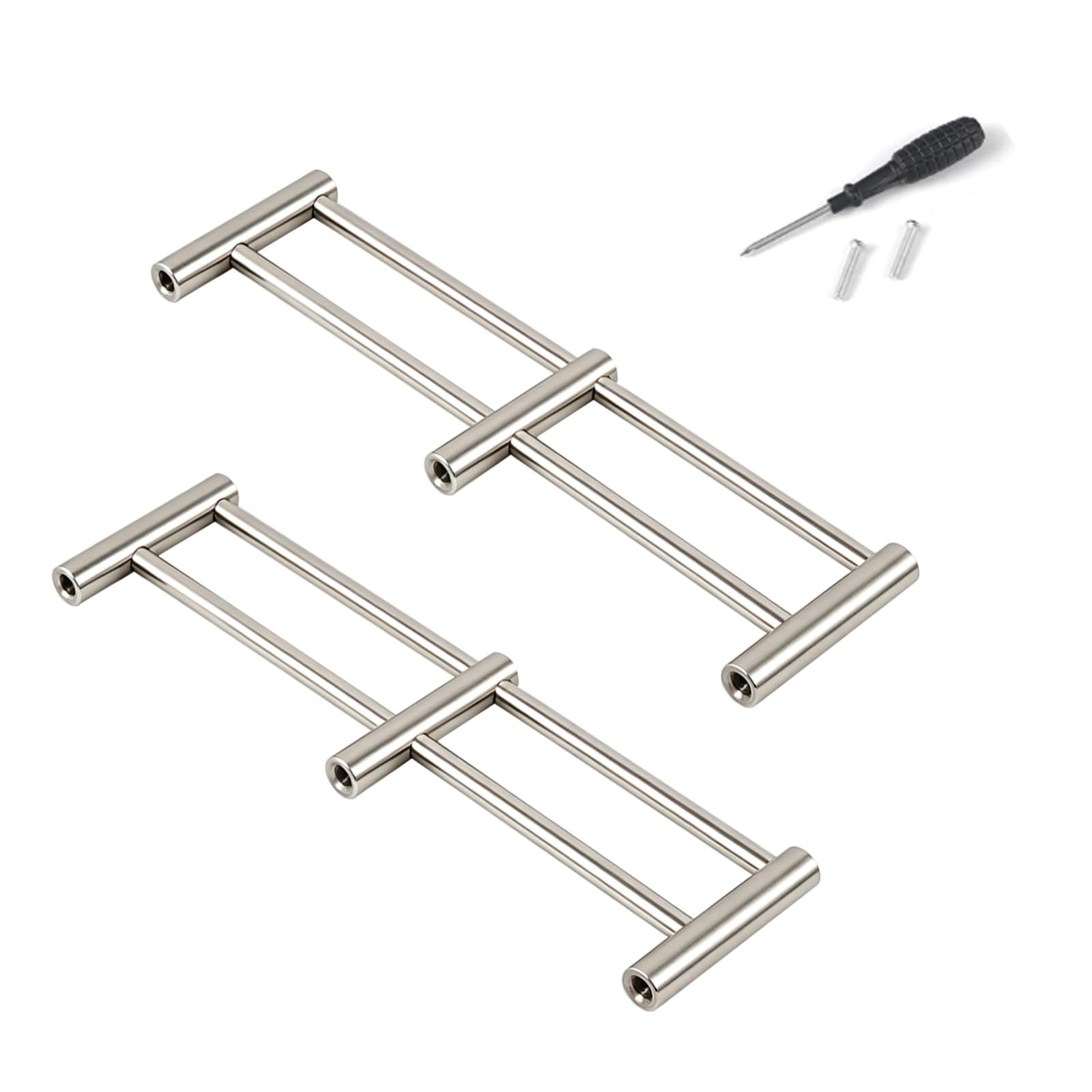 Vyrata Women's Set Of 2(3"/8Cm) Shelf Guard Rail For Open Shelves, Anti-Fall Shelf Railing Fence Metal Guardrail Bar, Custom Length With Railing Spindles(L-35.4 In/90Cm)