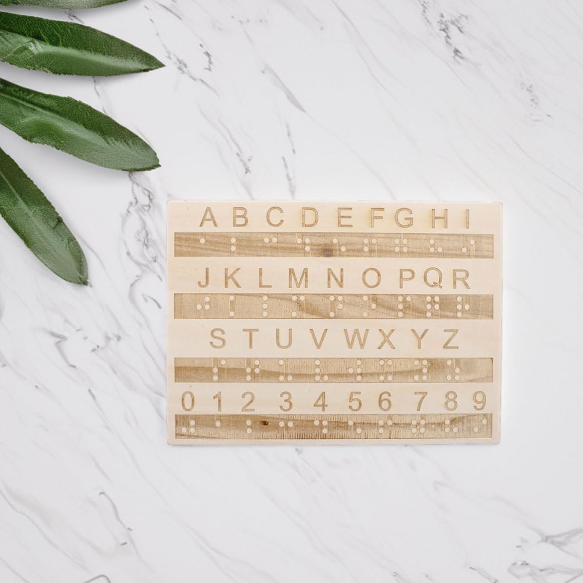 3pcs Wooden Braille Alphabet and Number Board Teaching Aid