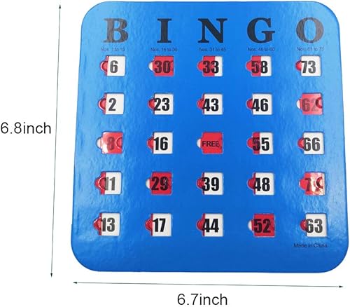 Miniatura 3 de Yuanhe Tarjetas de bingo con diapositivas de obturador, paquete de 5 unidades, multicolor extra grueso, fácil de leer con ventanas deslizantes con