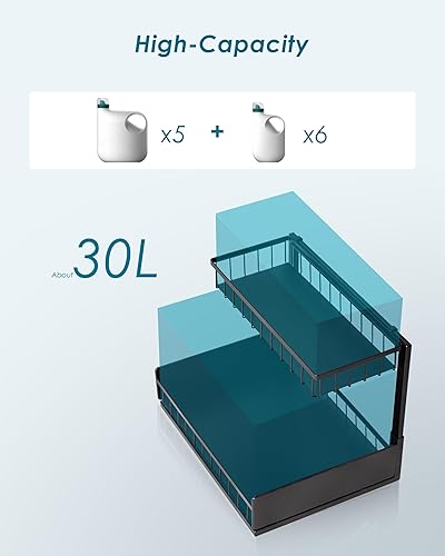 Miniatura 4 de Organizador para debajo del fregadero, organizador deslizante de metal de 2 niveles para cocina, baño, despensa, hogar, multiusos, cajón deslizante,