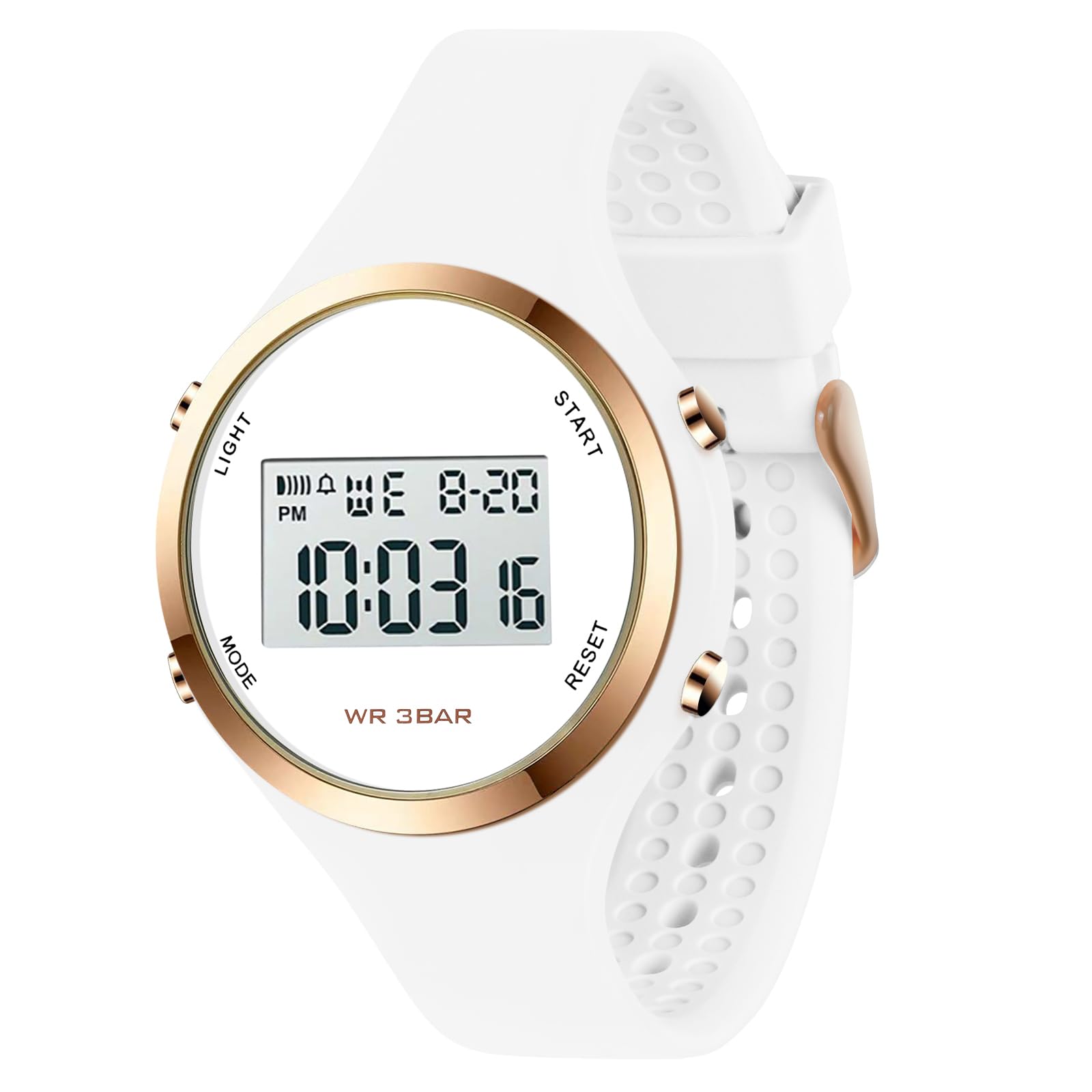 Women LED Display Elecreonic Watch Fashion Chrono Alarm Digital Clock Woman Outdoor Sport Wirstwatch, White, Digital,Quartz Movement (B09T28XDM5) Amazon Price History, Amazon Price Tracker