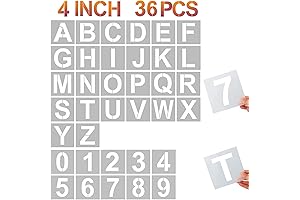 40 Pcs Jumbo Letter Number Stencils, Big Stencils for Painting 4 Inches,...