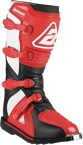 Answer Racing - 446632 - Equipo de protección para motocross Botas AR1, color negrorojo, talla 14, 1par