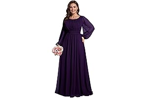Adoring Elegance: Women's Purple Mother of the Bride Chiffon Gown