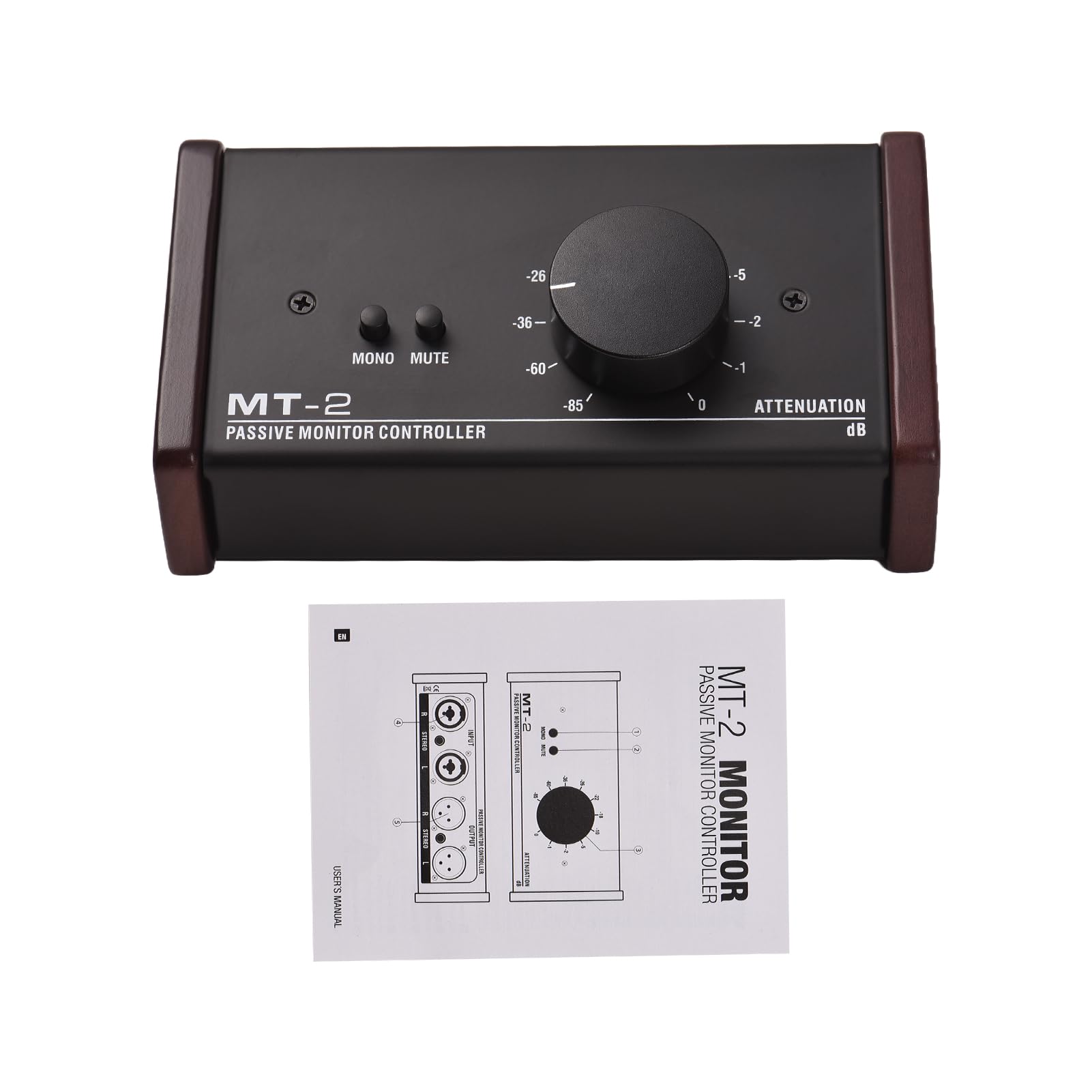 Contrôleur de Moniteur de Haute qualité avec Fonction Mute pour Configuration DJ Studio Black Metal