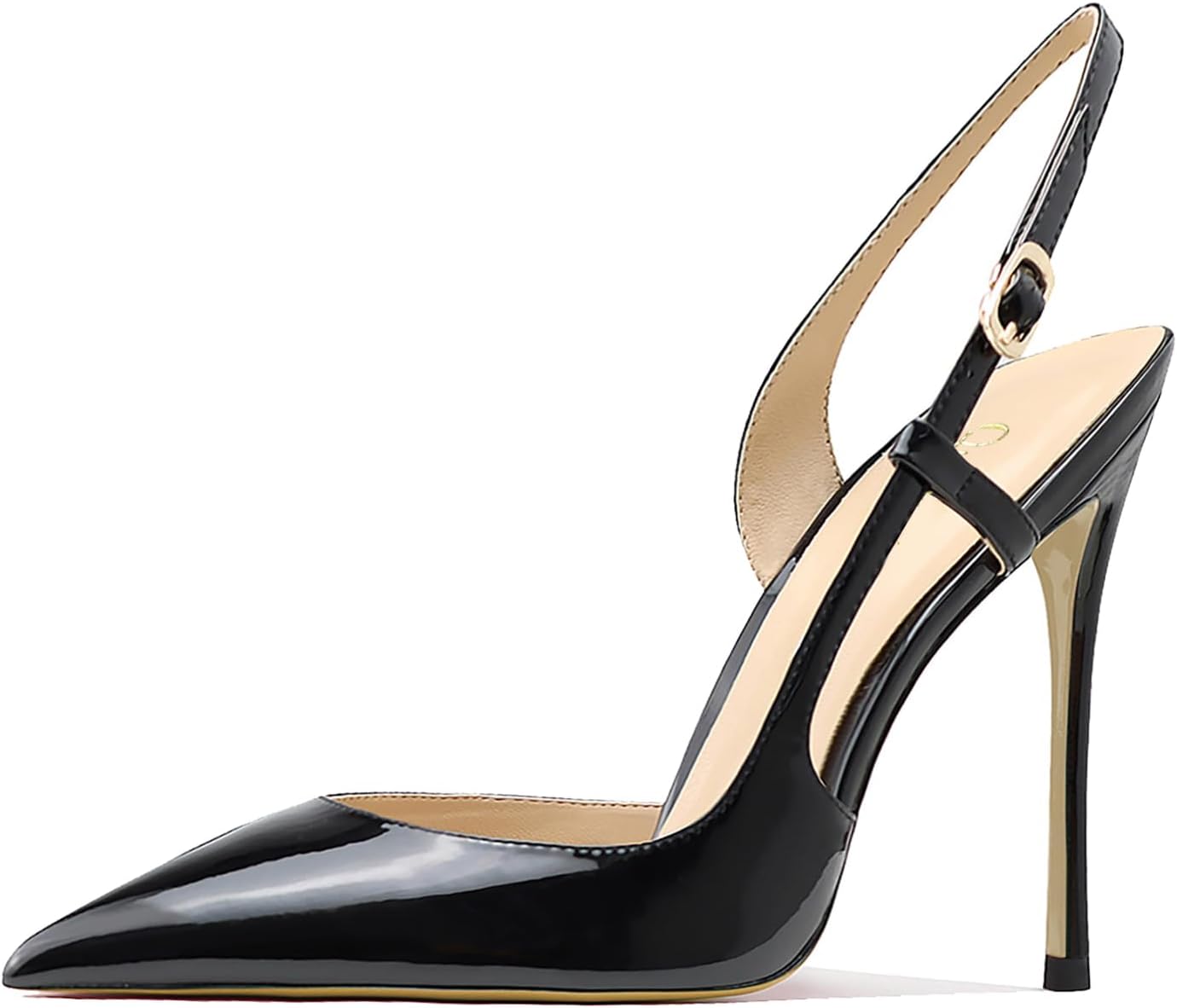 Qunvngutui Women's Sexy Pointed Toe Flower Mouth One-Strap Shallow Mouth Stiletto High Heel Ankle Strap Casual Party Banquet Sandals