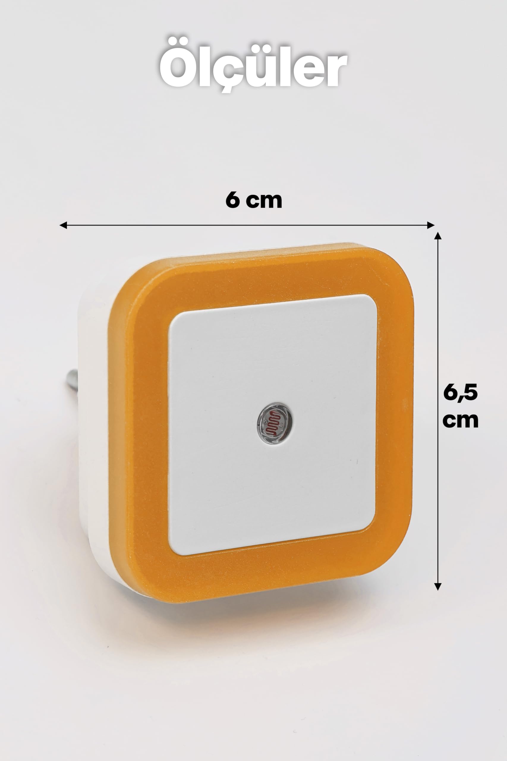 Otomatik Gece Lambası Işığa Duyarlı LDR Sensörlü Fotoselli Karanlık Sensörlü Işık (Kare Turuncu)