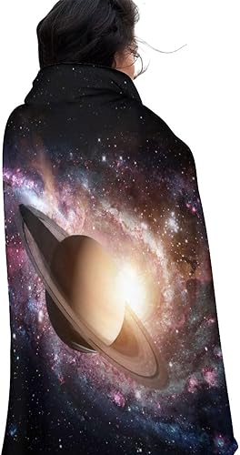 Miniatura 5 de Solar System-Saturn - Manta redonda de franela suave, manta con estampado de vellón para silla de viaje, dormitorio, sala de estar, decoración de 60