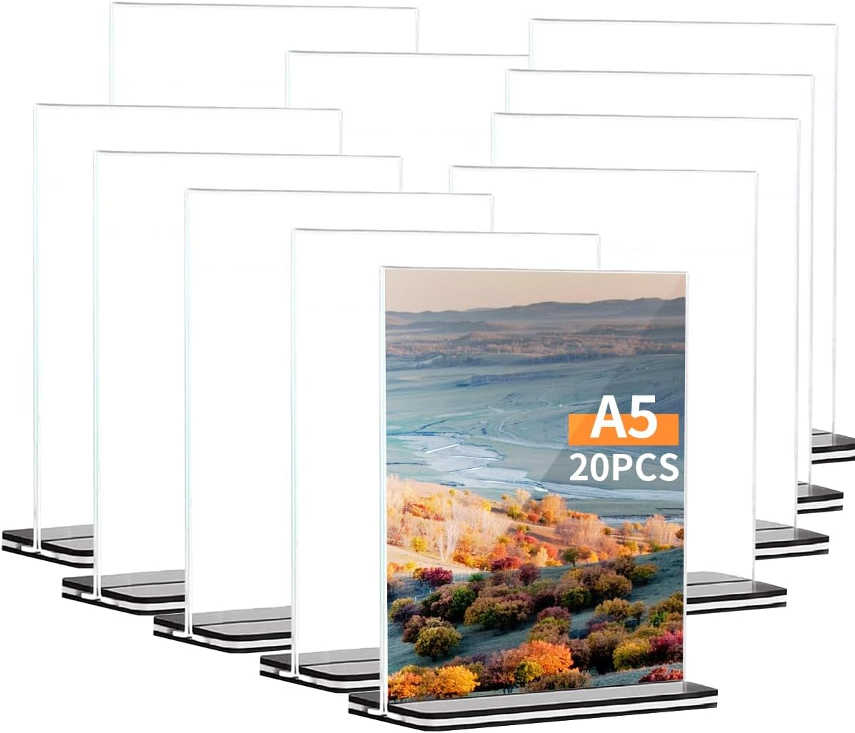 Soportes De Mesa Acrílicos BECHS - Pack De 2 (A5, 21x14.8cm)