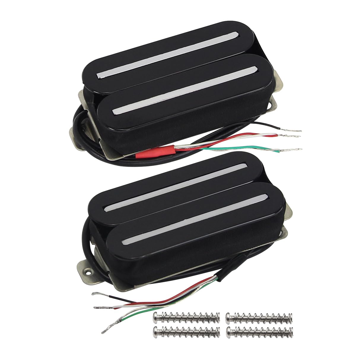 FLEOR mit hoher Ausgangsleistung Doppelte Hot-Rail-Humbucker-Tonabnehmer Steg- und Hals-Pickup-Set Keramik-E-Gitarren-Tonabnehmer Humbucker, schwarz