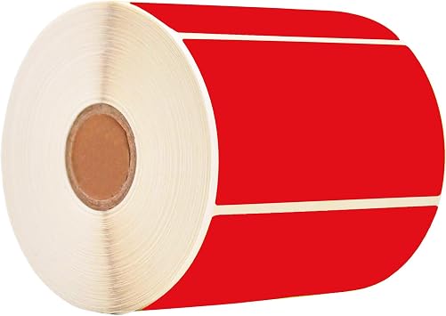 Fluorescent Red 2x3 Color Coding Rectangular Labels for Office School | Self-Adhesive Writable Permanent Emergency Stickers 250Pcs for Clearance QC Inspection