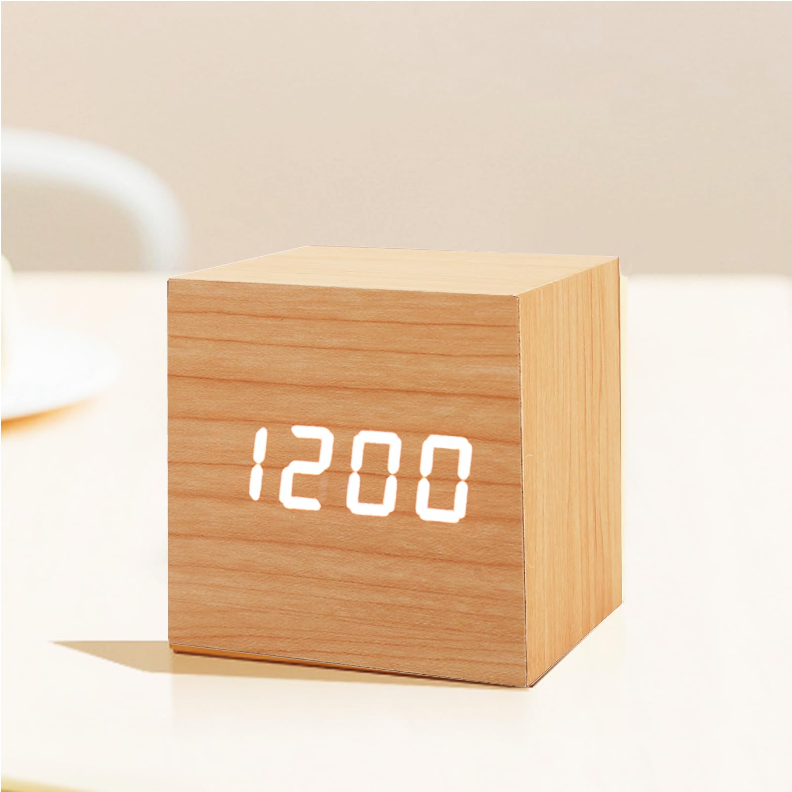 Usb Cube Clock Jetcom Ultra Modern Wooden Led Digital Alarm Cube Clock