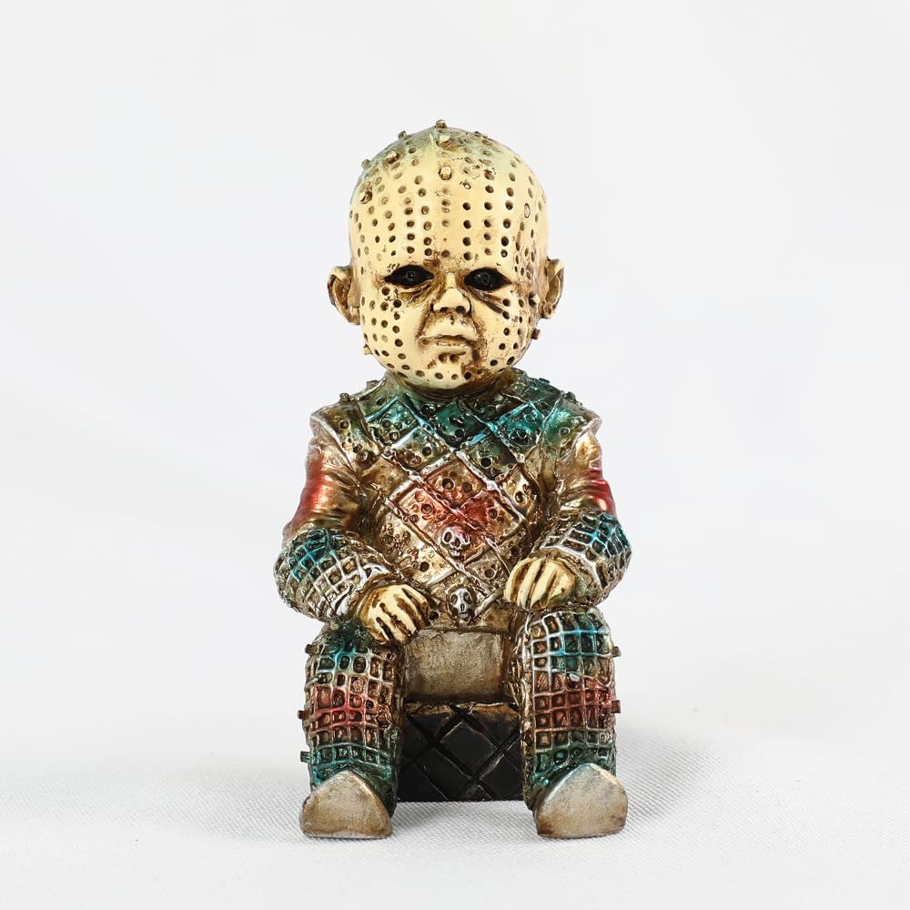 shyhand Horror Movie Garden Gnomes Halloween Decoration Outdoor Statue Pennywise Michael Myers Freddy Jason Chucky Clown Action Figurines Collectible Scary Creepy Garden Home Lawn Shelf Table Decor